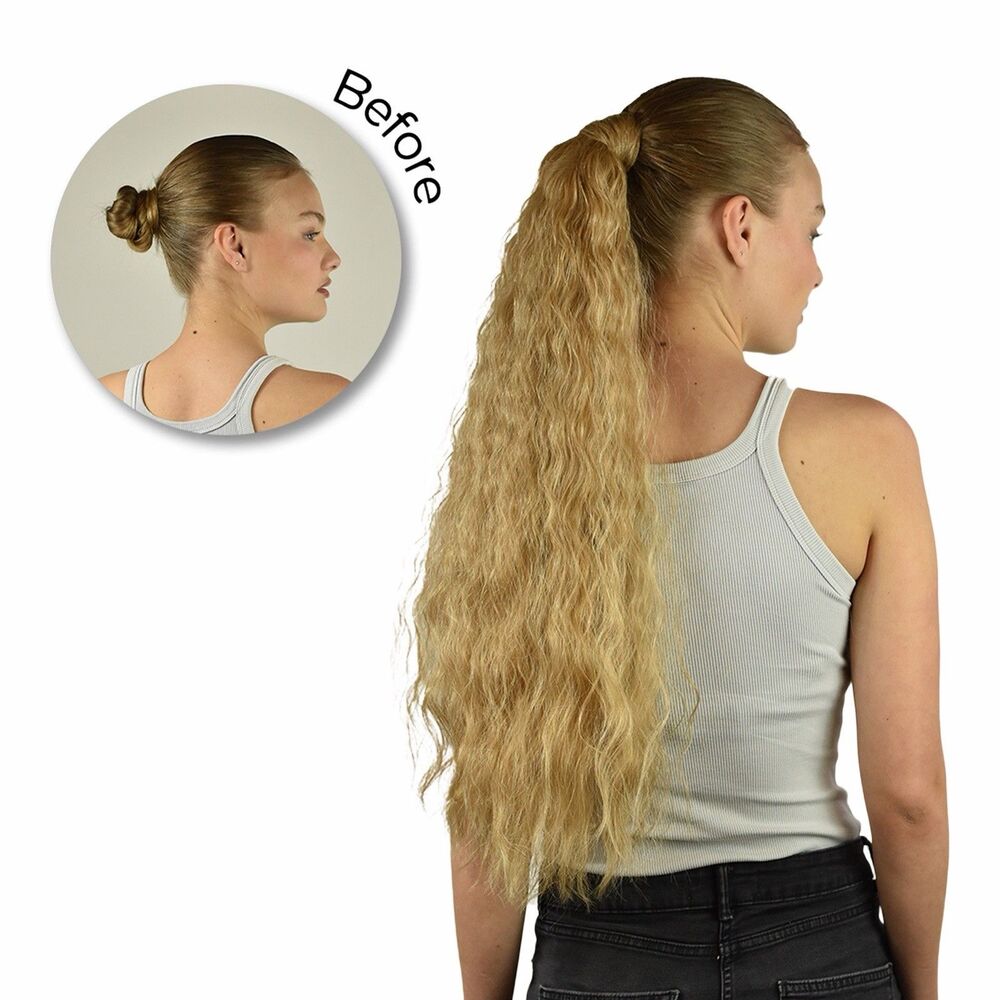 INH HAIR Synthetic Shayla/Extra Long 26” Soft Curls Ponytail Extension - HONEY